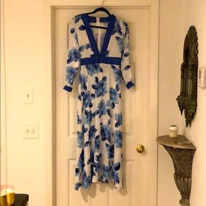 Blue and white floral